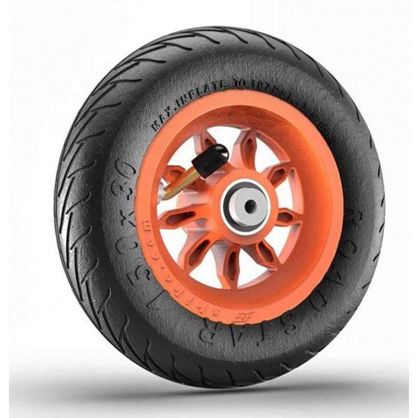 Roue complète 6 pouces 1/4 orange - jante 9SB RS et pneu Road Star